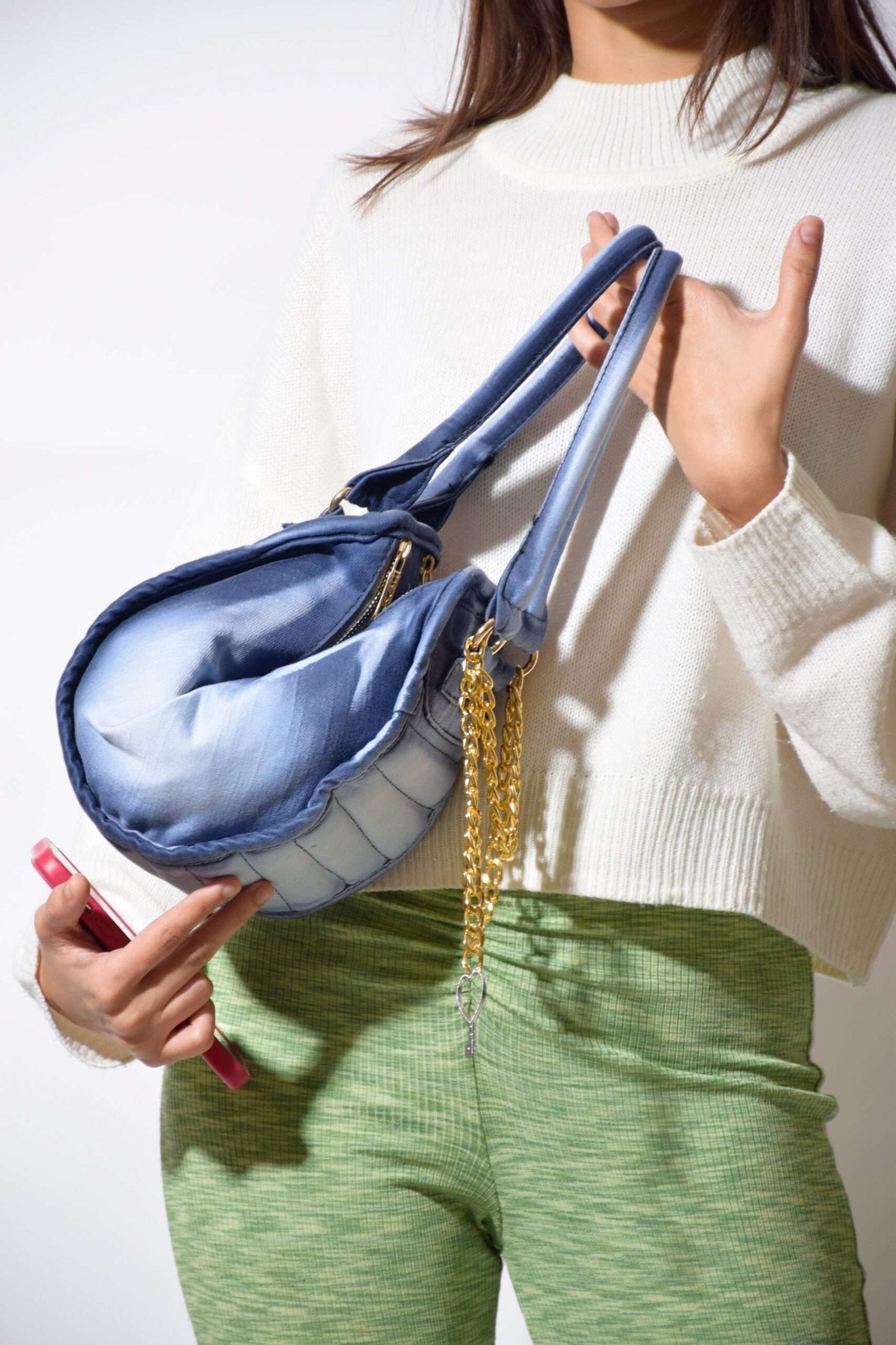 Denim Blingy Bag