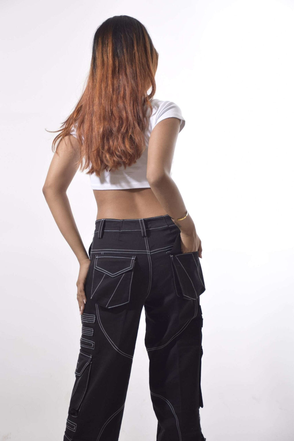 Black Utility Denim Cargos