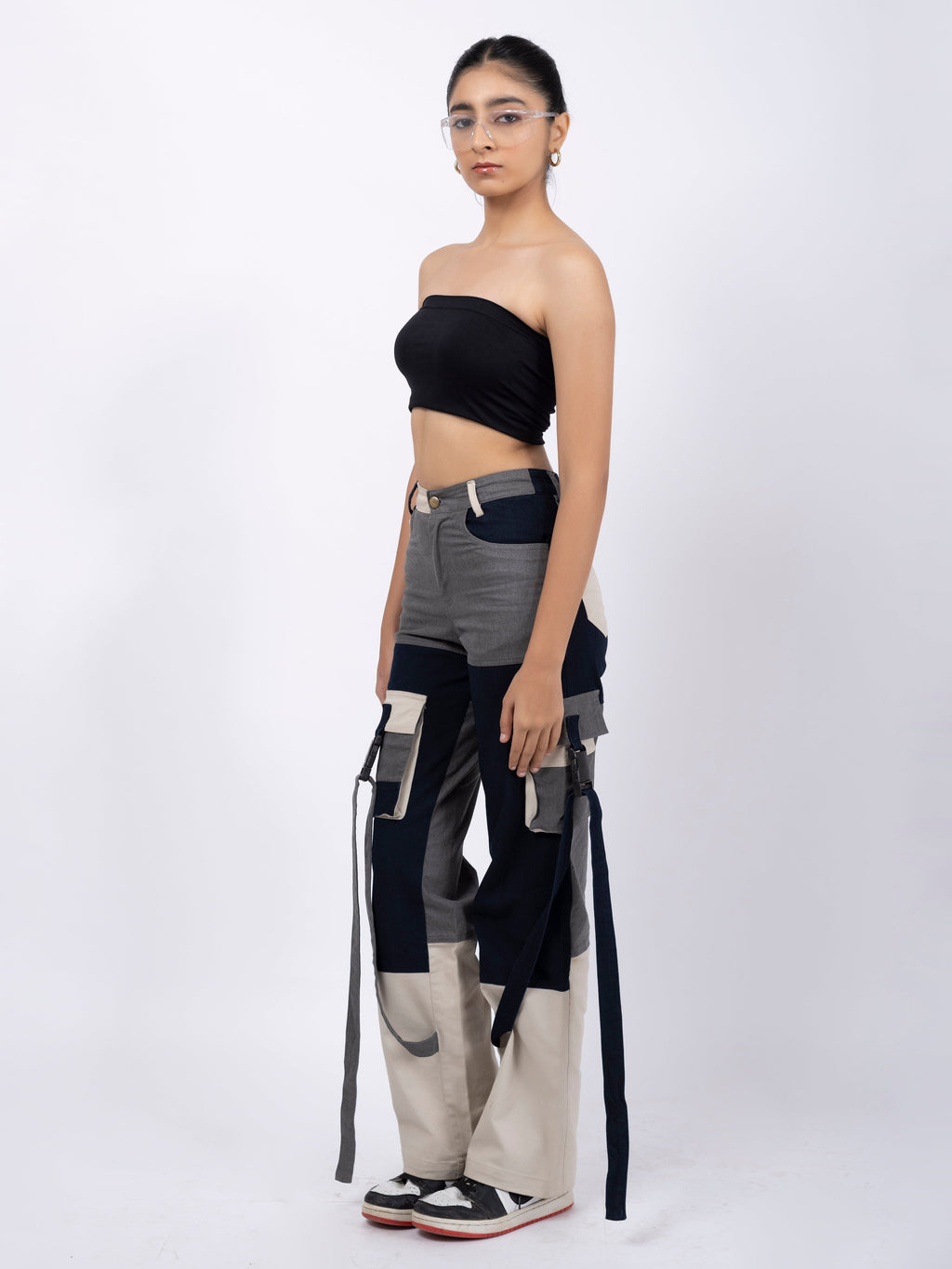 Patchwork Denim Cargos