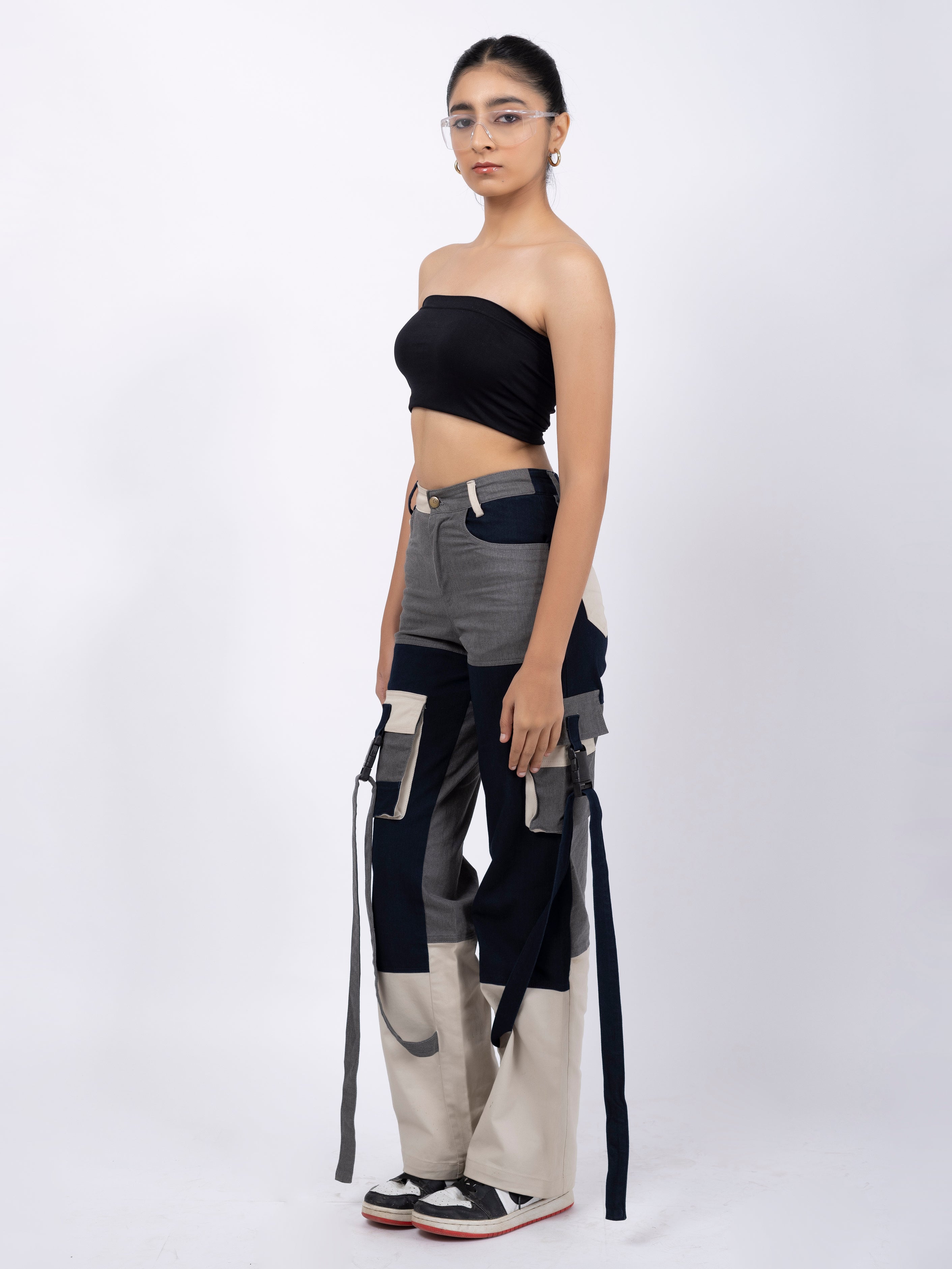 Patchwork Denim Cargos