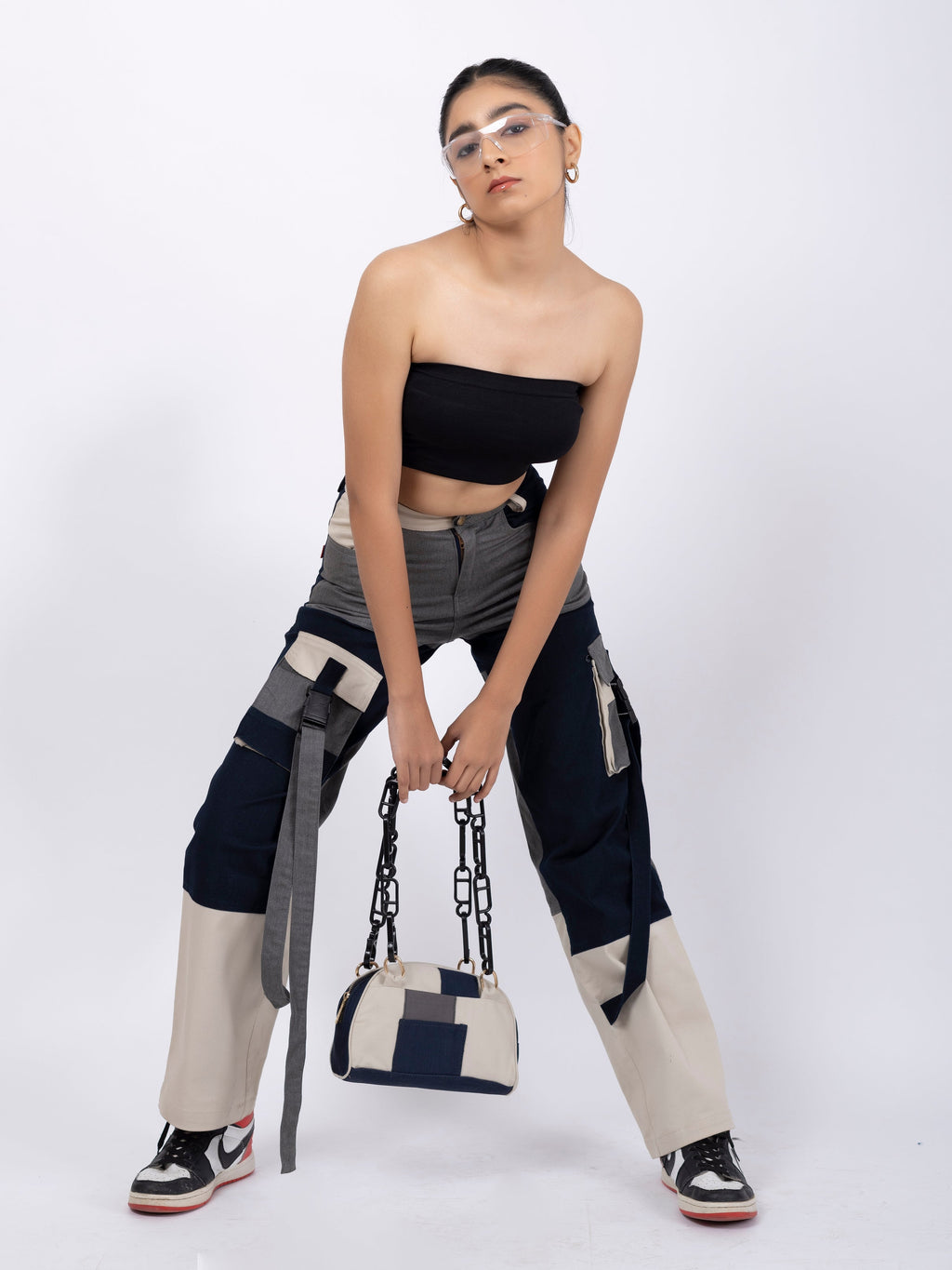 Patchwork Denim Cargos