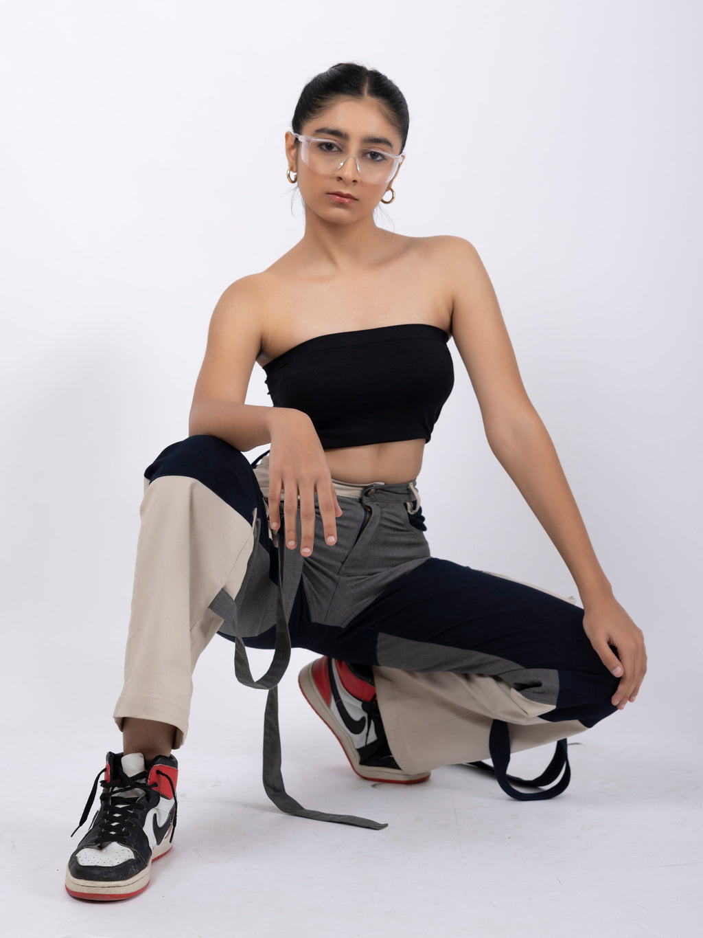 Patchwork Denim Cargos