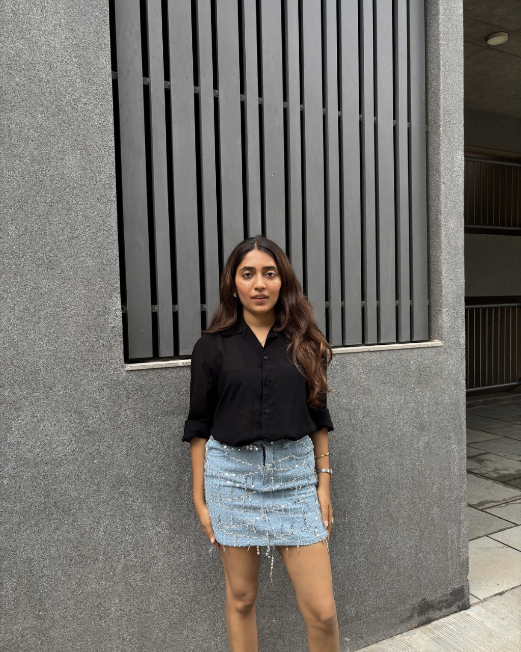 Denim blingy skirt
