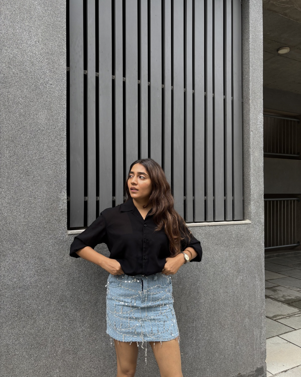 Denim blingy skirt