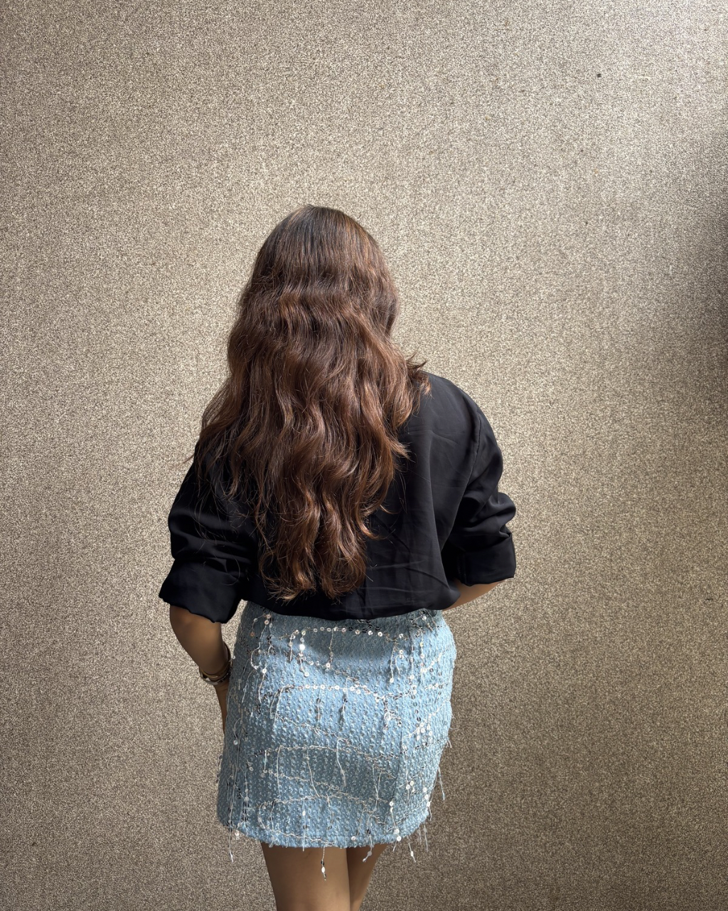 Denim blingy skirt