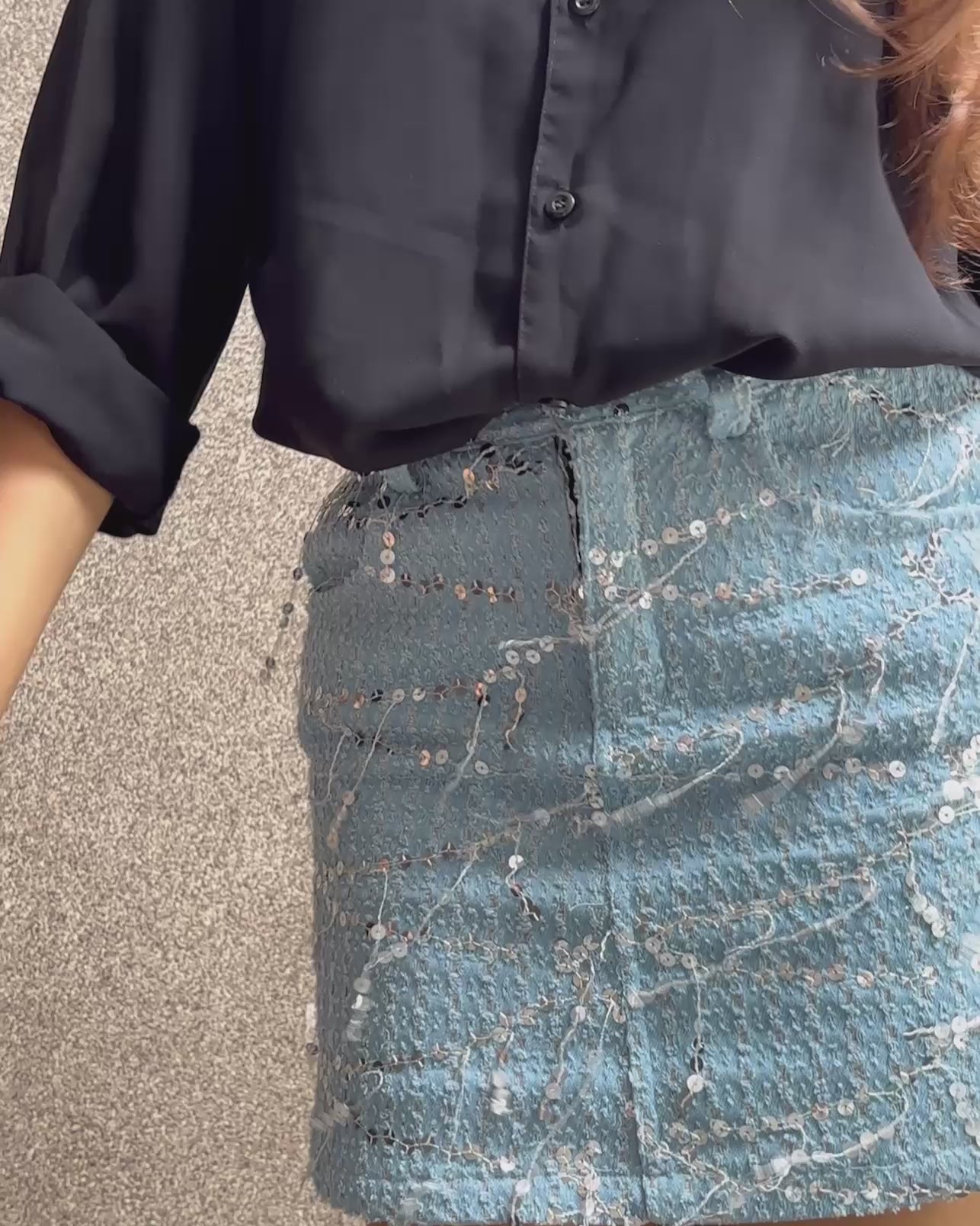 Denim blingy skirt